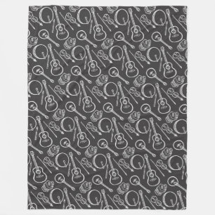Irish Music Instrument Fleece Blanket