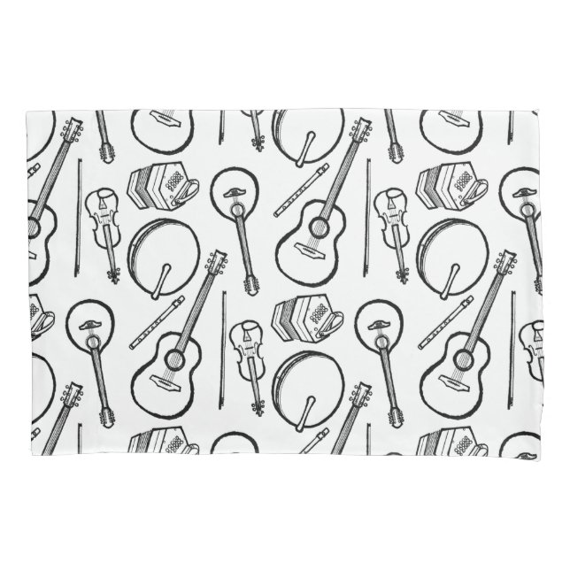 Irish Music Instruments Single Pillowcase Standard (Front)