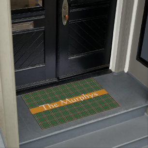 Irish National Tartan Personalised Front Door Doormat