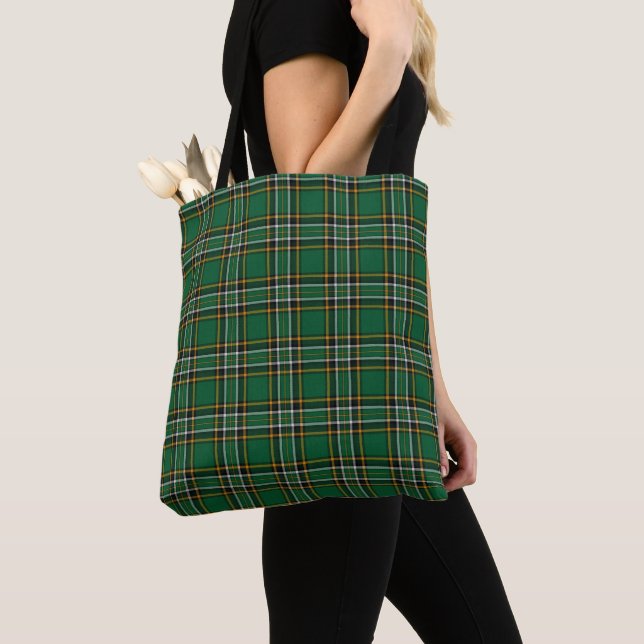 Irish National Tartan Tote Bag (Close Up)