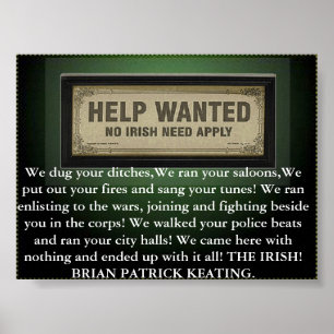 irish need not apply poster