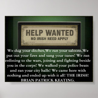 irish need not apply poster