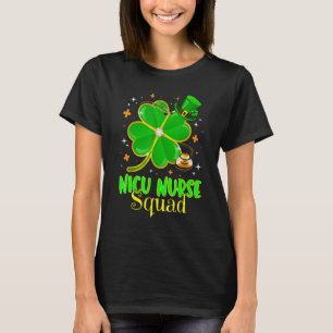 Irish NICU Nurse Shamrock Squad Stethoscope St Pat T-Shirt