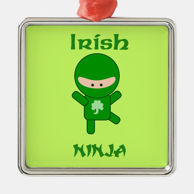 Irish Ninja Metal Ornament (Front)