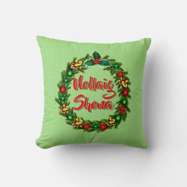 Irish Nollaig Shona Merry Christmas Cushion (Front)
