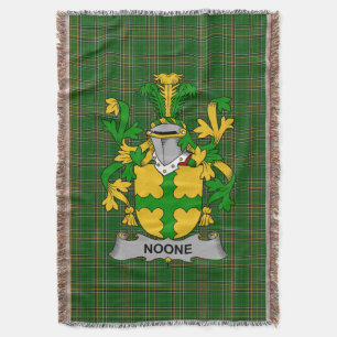 Irish Noone or O_Noone Coat of Arms Family Crest Throw Blanket