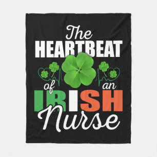 IRISH NURSE HEARTBEAT TEE FLEECE BLANKET