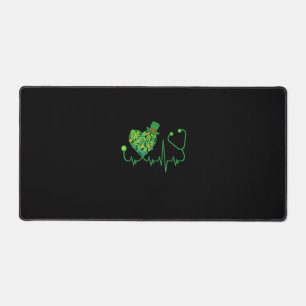 Irish Nurse St Patricks Day Tee Stethoscope & Hear Desk Mat