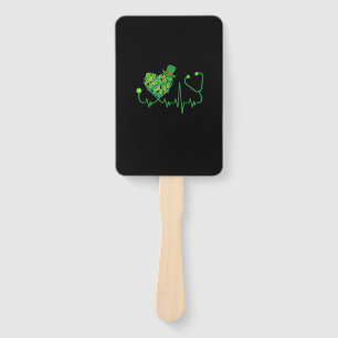 Irish Nurse St Patricks Day Tee Stethoscope & Hear Hand Fan