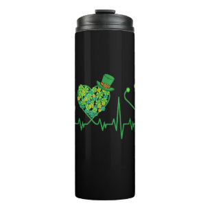 Irish Nurse St Patricks Day Tee Stethoscope & Hear Thermal Tumbler