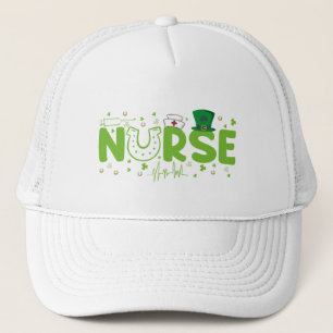 Irish Nurse Stethoscope Scrub Patricks Day Nurses Trucker Hat