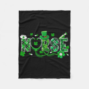 Irish Nurse Stethoscope Scrub Saint St Patrick's D Fleece Blanket