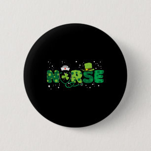 Irish Nurse Stethoscope Scrub St Patricks Day Nurs 6 Cm Round Badge