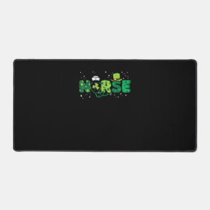 Irish Nurse Stethoscope Scrub St Patricks Day Nurs Desk Mat