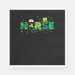Irish Nurse Stethoscope Scrub St Patricks Day Nurs Napkin