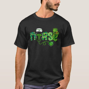 Irish Nurse Stethoscope Scrub St Patricks Day Nurs T-Shirt