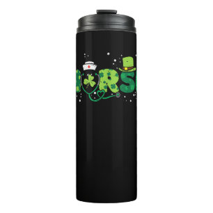 Irish Nurse Stethoscope Scrub St Patricks Day Nurs Thermal Tumbler
