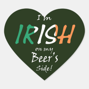 Irish On My Beers Side stkcnt Heart Sticker
