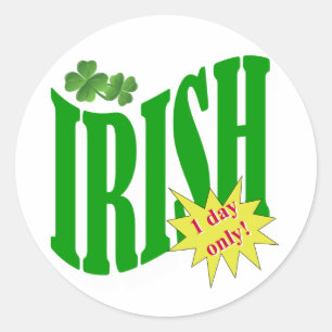 Irish one day only classic round sticker