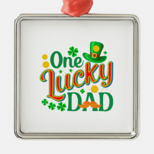 Irish One Lucky Dad Metal Ornament