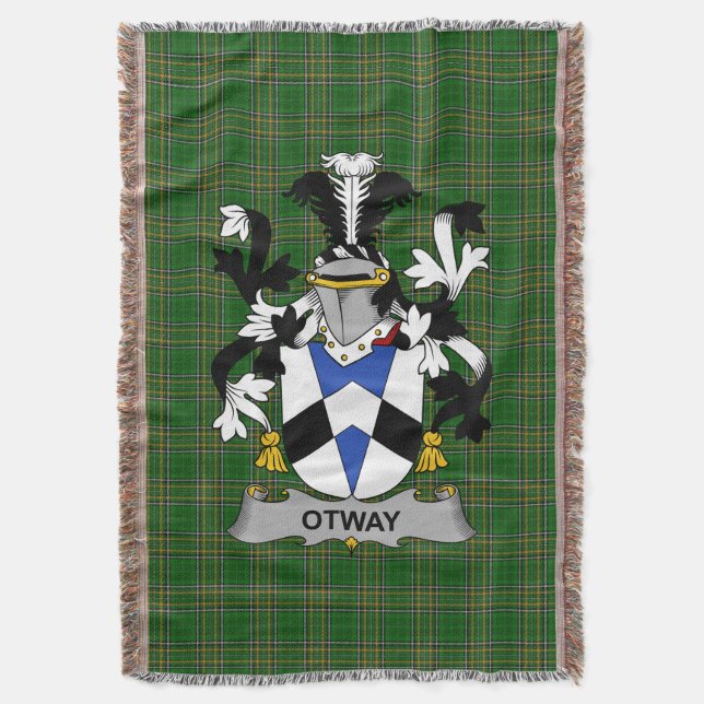  Irish Otway Coat of Arms Family Crest Ireland Throw Blanket (Front Vertical)