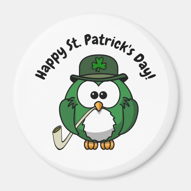 Irish Owl Circle Magnet (Front)