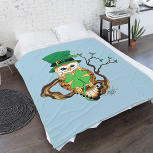 Irish Owl Fleece Blanket