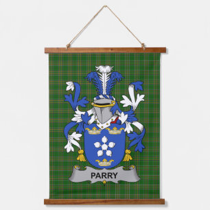 Irish Parry Coat of Arms Family Crest Hanging Tapestry