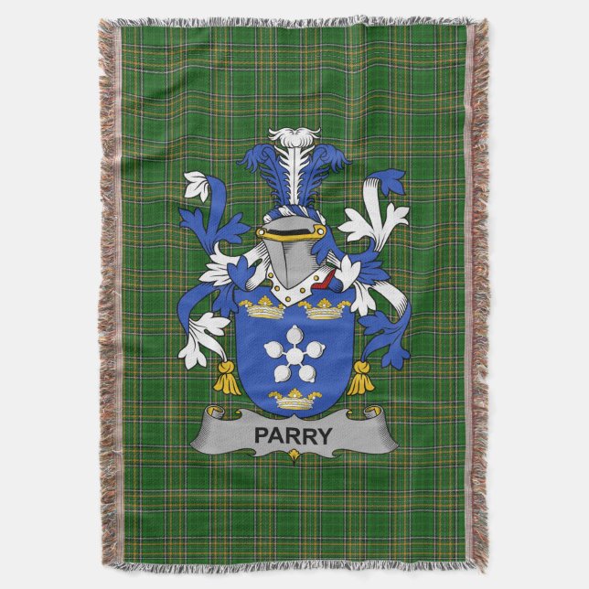  Irish Parry Coat of Arms Family Crest Ireland Throw Blanket (Front Vertical)