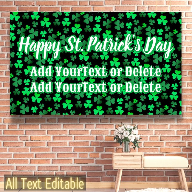 Irish Party Shamrock Clover Modern St Patricks Day Banner (Creator Uploaded)