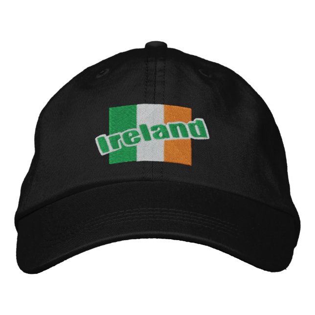 Irish Patriotic Ireland Flag And Text Embroidered Hat (Front)