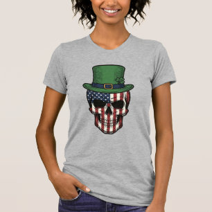 Irish Patriotic Skull Vintage Engraving Shirt Desi