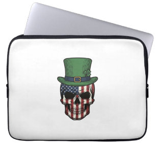 Irish Patriotic Skull Vintage Engraving Shirt Desi Laptop Sleeve