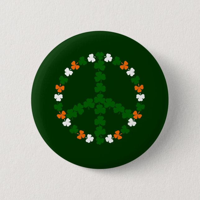 Irish peace sign 6 cm round badge (Front)