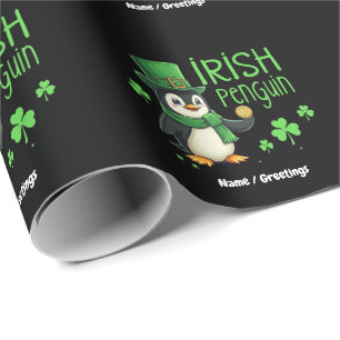 Irish Penguin A Lucky Blend of Fun, Humour, Charm Wrapping Paper