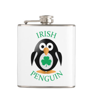 Irish penguin hip flask