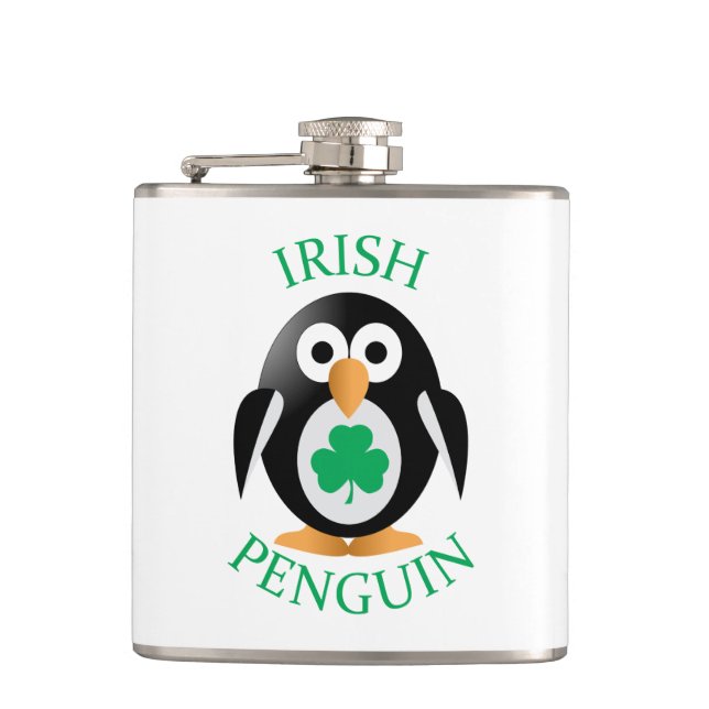 Irish penguin hip flask (Front)