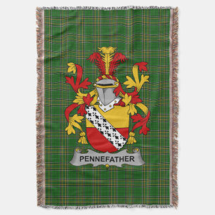 Irish Pennefather Coat of Arms Family Crest Irela Throw Blanket