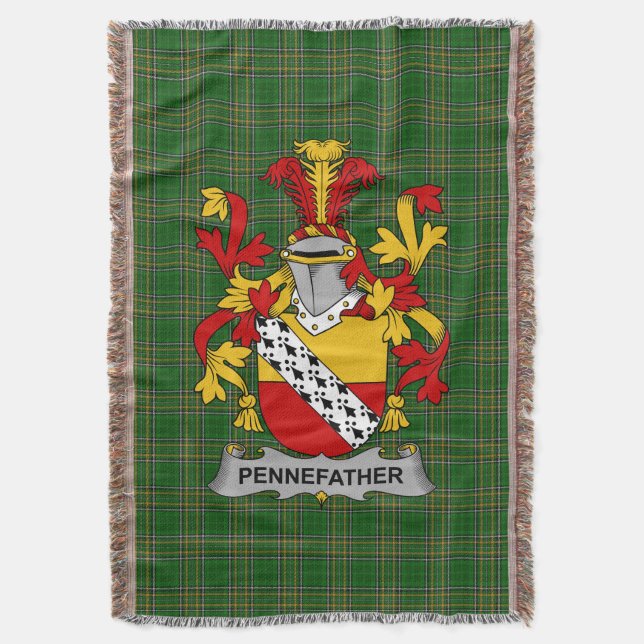  Irish Pennefather Coat of Arms Family Crest Irela Throw Blanket (Front Vertical)