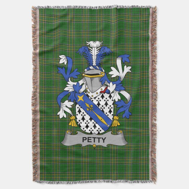  Irish Petty Coat of Arms Family Crest Ireland Throw Blanket (Front Vertical)