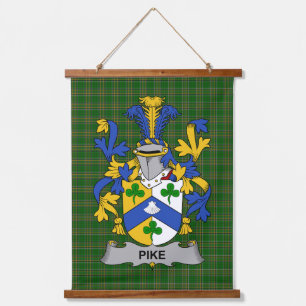 Irish Pike Coat of Arms Family Crest Hanging Tapestry