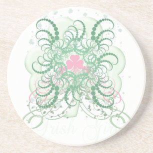 Irish Pink SHamrock Coaster