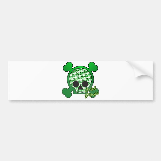 irish pirate skully skull bumper sticker (Front)
