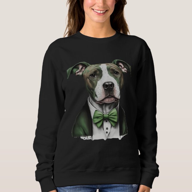 Irish Pitbull Happy St Patrick s Day St Patrick s  Sweatshirt (Front)