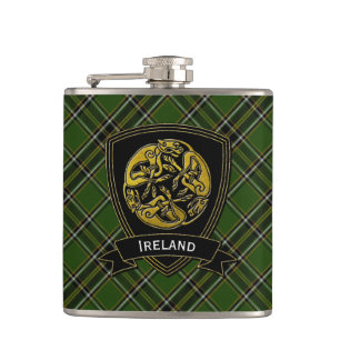 Irish Plaid Celtic Symbol Hip Flask