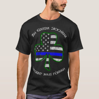 Irish Police Shamrock  Gaelic Police Saying T-Shirt