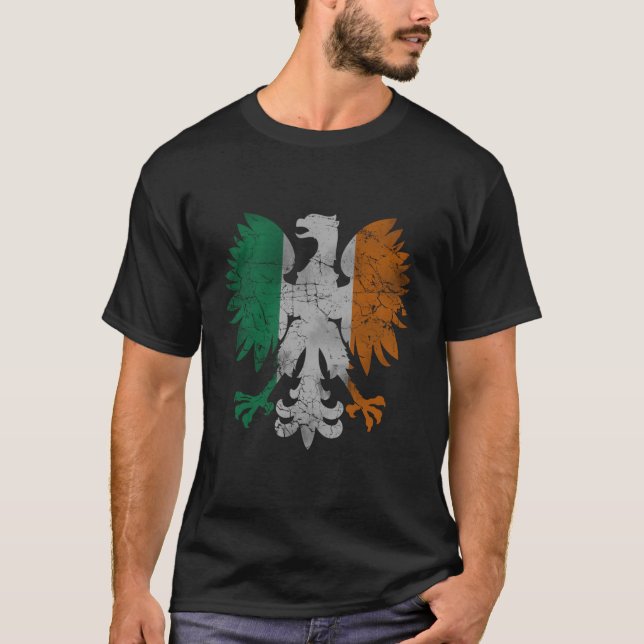 Irish Polish Eagle Flag T-Shirt (Front)
