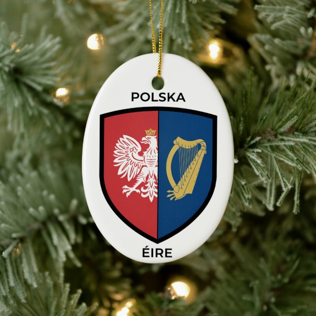 Irish-Polish Heritage Ceramic Ornament (Tree)