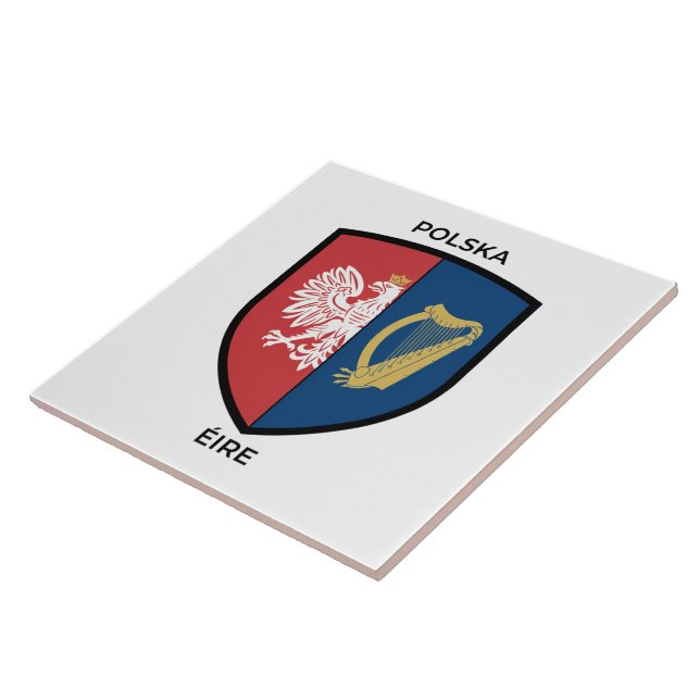 Irish-Polish Heritage Ceramic Tile (Side)