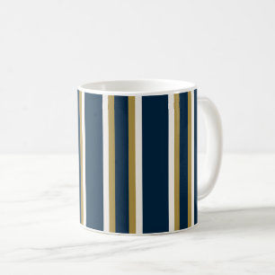 Irish Polo stripes Blue and Gold  Coffee Mug
